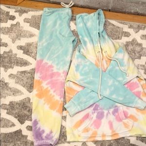 Tie dye sweat suit